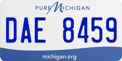MI license plate DAE8459
