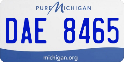 MI license plate DAE8465