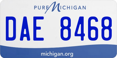 MI license plate DAE8468