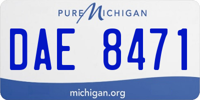 MI license plate DAE8471