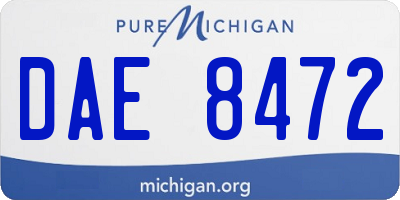 MI license plate DAE8472