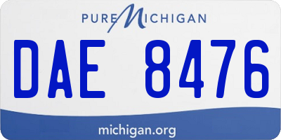 MI license plate DAE8476