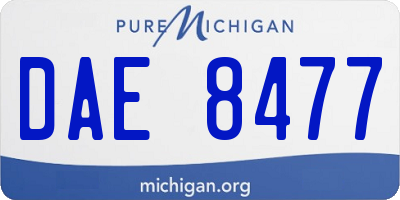 MI license plate DAE8477