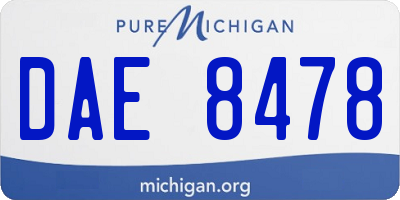 MI license plate DAE8478