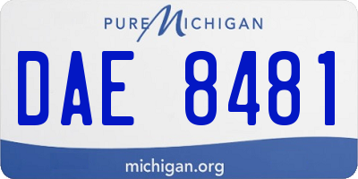 MI license plate DAE8481