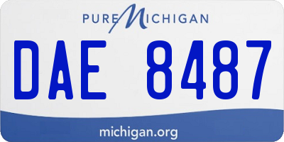 MI license plate DAE8487