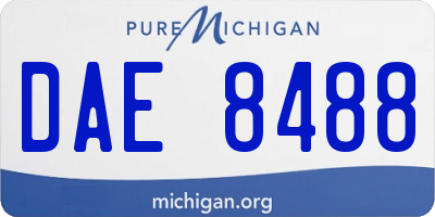 MI license plate DAE8488