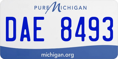 MI license plate DAE8493