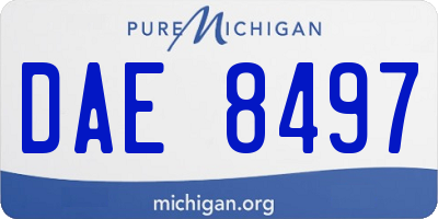 MI license plate DAE8497