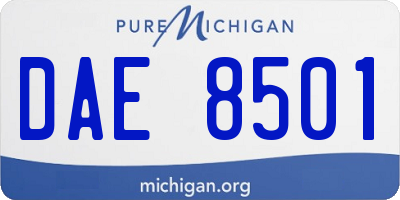 MI license plate DAE8501
