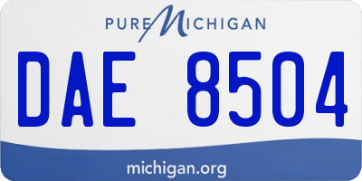 MI license plate DAE8504