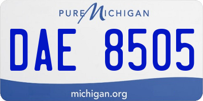 MI license plate DAE8505