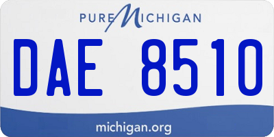 MI license plate DAE8510