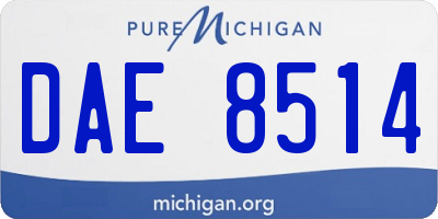 MI license plate DAE8514