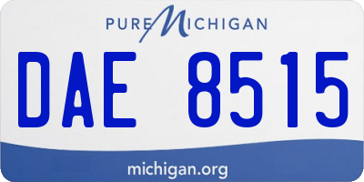 MI license plate DAE8515