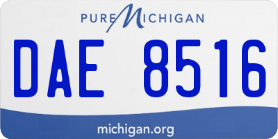 MI license plate DAE8516