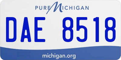 MI license plate DAE8518