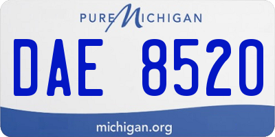MI license plate DAE8520