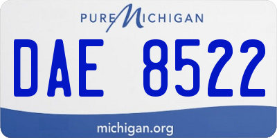 MI license plate DAE8522