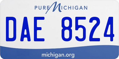 MI license plate DAE8524