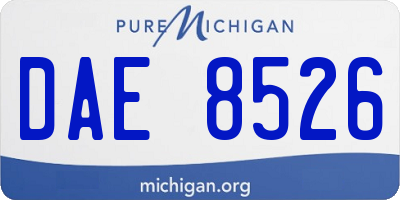 MI license plate DAE8526