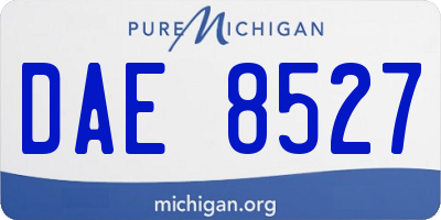 MI license plate DAE8527