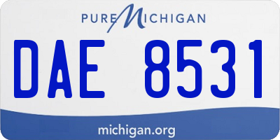 MI license plate DAE8531