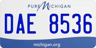 MI license plate DAE8536