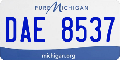 MI license plate DAE8537