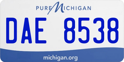 MI license plate DAE8538