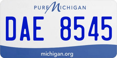 MI license plate DAE8545