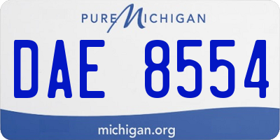 MI license plate DAE8554