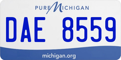 MI license plate DAE8559
