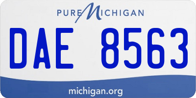MI license plate DAE8563