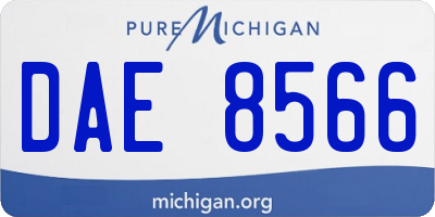 MI license plate DAE8566