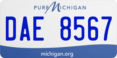 MI license plate DAE8567