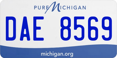 MI license plate DAE8569