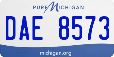 MI license plate DAE8573