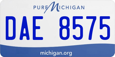 MI license plate DAE8575