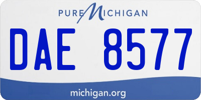 MI license plate DAE8577