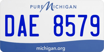 MI license plate DAE8579