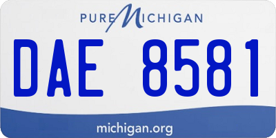 MI license plate DAE8581