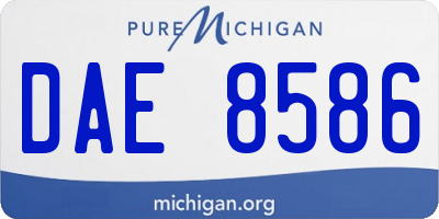 MI license plate DAE8586