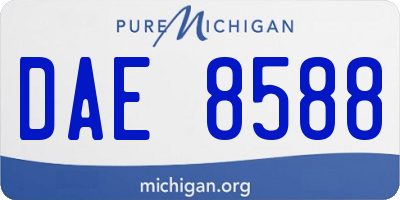 MI license plate DAE8588