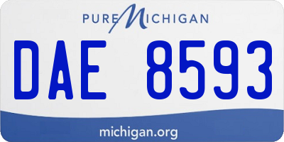 MI license plate DAE8593