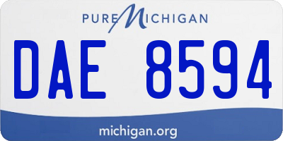 MI license plate DAE8594