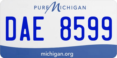 MI license plate DAE8599