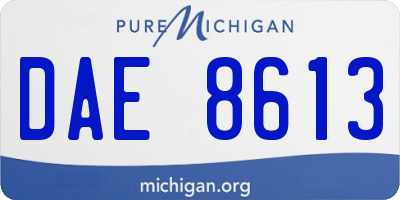 MI license plate DAE8613
