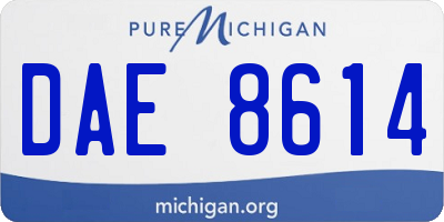 MI license plate DAE8614
