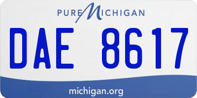 MI license plate DAE8617